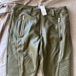 Green top shop leather (fake) pants